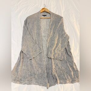 Eileen Fisher Women’s Light Gray Open Cardigan Sweater - Size Large - EUC